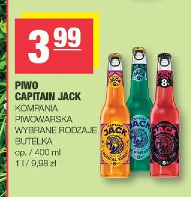 Piwo Captain Jack Tropical Sunset promocja w SPAR