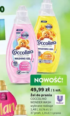 Żel do prania Coccolino Wonder Wash Sensitive promocja w Intermarche