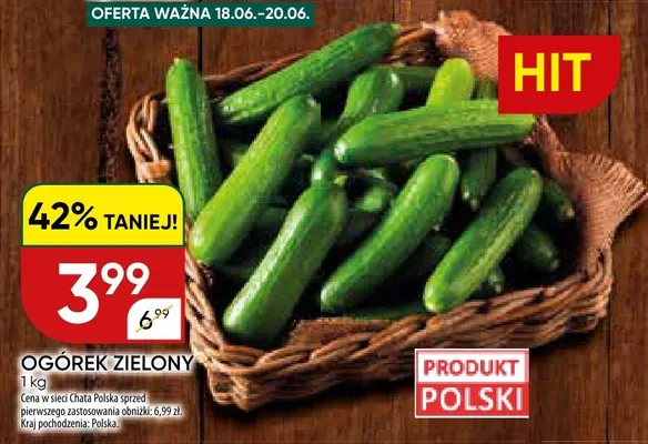 Ogórek zielony polski promocja w Chata Polska