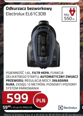 Odkurzacz bezworkowy Electrolux EL61C3DB promocja w kakto.pl