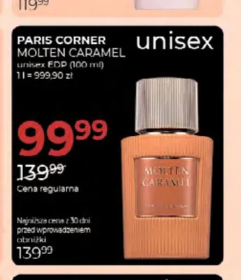 Woda perfumowana unisex Paris Corner Molten Caramel promocja w Drogerie Jawa