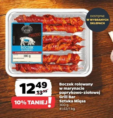 Boczek rolowany w marynacie paprykowo-ziołowej Grill Bar Sztuka Mięsa promocja w Netto
