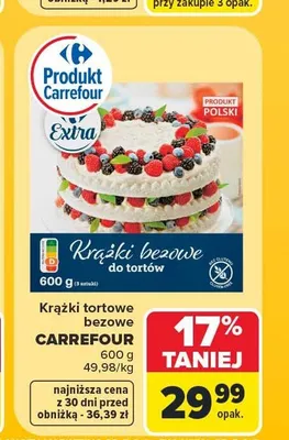 Krążki tortowe bezowe Carrefour promocja w Carrefour