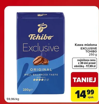 Kawa mielona Tchibo Exclusive Original promocja w Carrefour Market