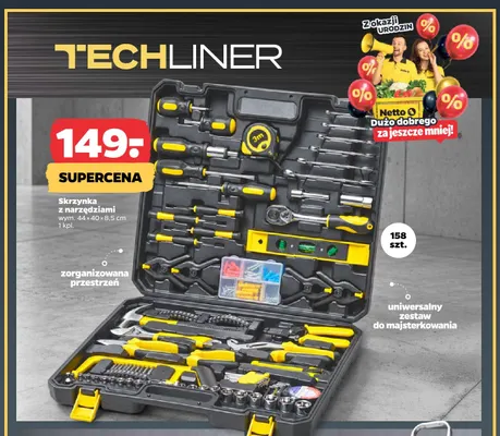 Skrzynka z narzędziami Techliner promocja w Netto