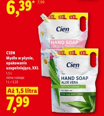 Mydło w płynie Cien Lotus & Chamomile opakowanie uzupełniające XXL promocja w Lidl