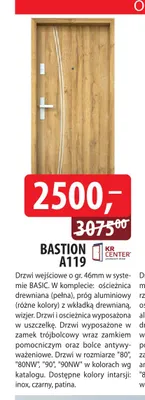 Drzwi wejściowe Bastion A119 Kr Center promocja w Dobre Dla Domu