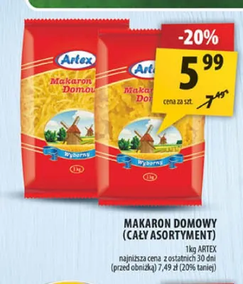 Makaron domowy Artex promocja w Arhelan