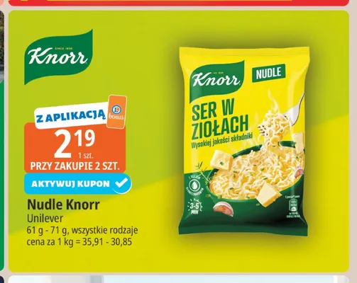 Nudle Knorr promocja w Leclerc