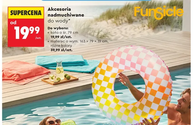 Koło nadmuchiwane do wody Funsicle śr. 79 cm promocja w Biedronka