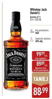 Whiskey Jack Daniel's promocja w Aldi