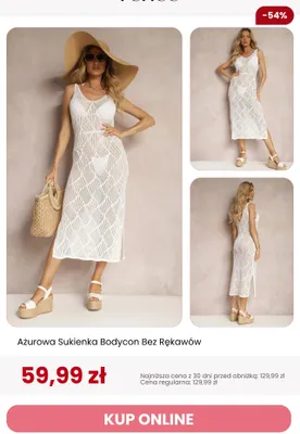 Sukienka ażurowa bodycon bez rękawów Renee promocja w Renee