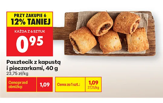 Pasztecik z kapustą i pieczarkami promocja w Biedronka