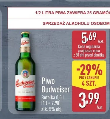 Piwo Budweiser promocja w Aldi