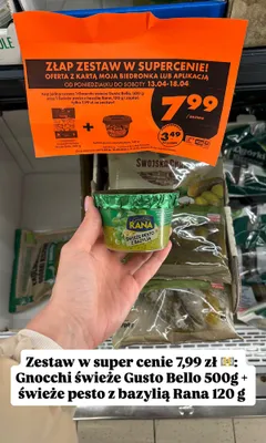 Zestaw: gnocchi świeże 500 g + pesto z bazylią 120 g  promocja w Biedronka