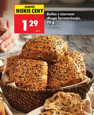 Bułka z ziarnem długa fermentacja promocja w Biedronka