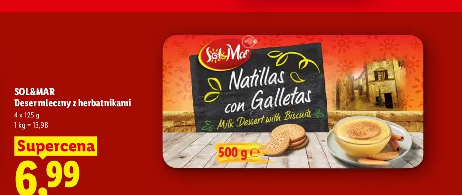 Deser mleczny z herbatnikami Sol&Mar promocja w Lidl
