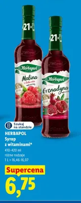 Syrop Herbapol Malina z dziką różą z witaminami promocja w Lidl