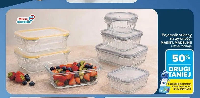 Pojemnik szklany na żywność Mariet promocja w Carrefour