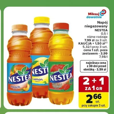 Napój niegazowany Nestea Green Tea Strawberry Aloe Vera promocja w Carrefour Express