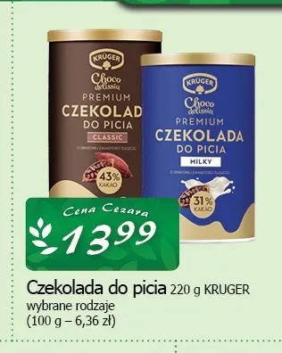 Czekolada do picia Krüger promocja w CEZAR Delikatesy