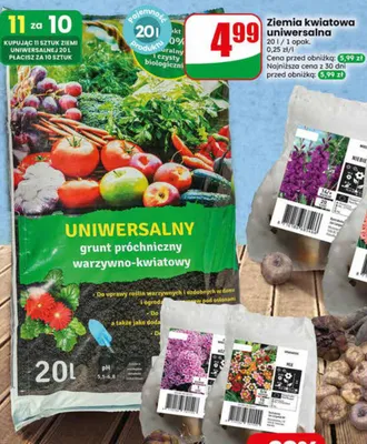 Ziemia kwiatowa uniwersalna grunt próchniczy warzywno-kwiatowy promocja w Dino