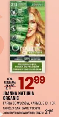 Farba do włosów Karmel 313 Joanna Naturia Organic promocja w Drogerie Natura