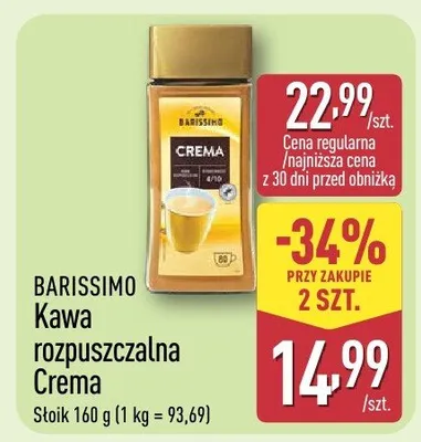 Kawa rozpuszczalna Crema promocja w Aldi