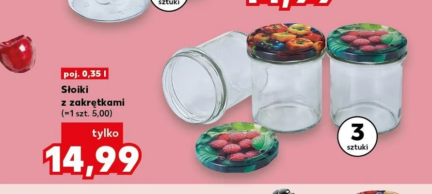 Słoiki z zakrętkami 3-pak 0,35 l promocja w Kaufland