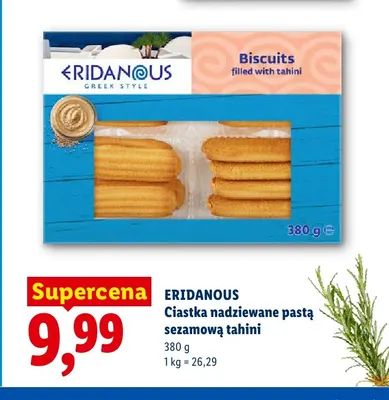 Ciastka nadziewane pastą sezamową tahini Eridanous promocja w Lidl