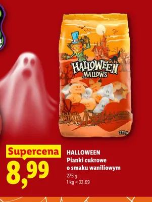 Pianki cukrowe o smaku waniliowym Halloween promocja w Lidl
