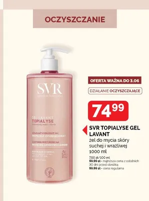 Żel do mycia skóry suchej i wrażliwej SVR Topialyse Gel Lavant promocja w Super-Pharm