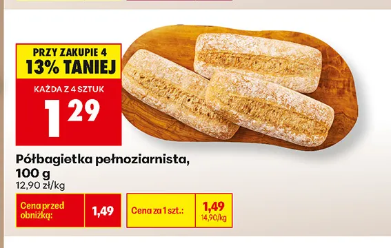 Półbagietka pełnoziarnista promocja w Biedronka