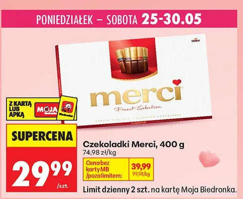 Czekoladki Merci promocja w Biedronka