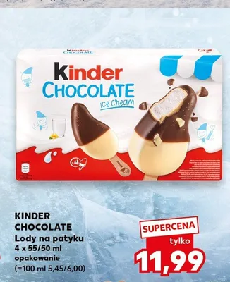 Lody na patyku Kinder Chocolate 4-pak promocja w Kaufland