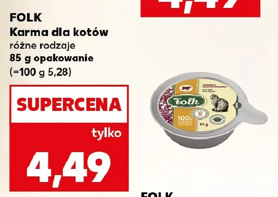 Karma dla kotów Folk promocja w Kaufland