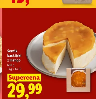 Sernik baskijski z mango promocja w Lidl