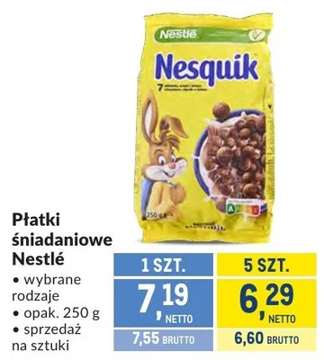 Płatki śniadaniowe Nestle - wybrane rodzaje promocja w Makro