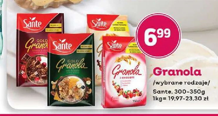 Granola orzechowa Sante promocja w Bliski