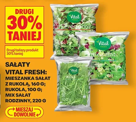 Mieszanki sałat, różne rodzaje DRUGA -30% promocja w Biedronka
