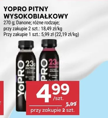 Jogurt pitny wysokobiałkowy Yopro Danone promocja w Stokrotka
