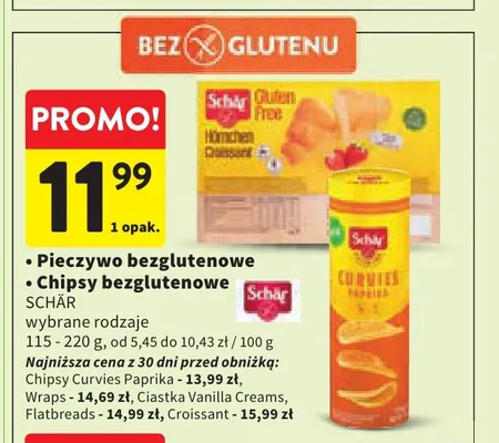 Chipsy bezglutenowe Schär promocja w Intermarche