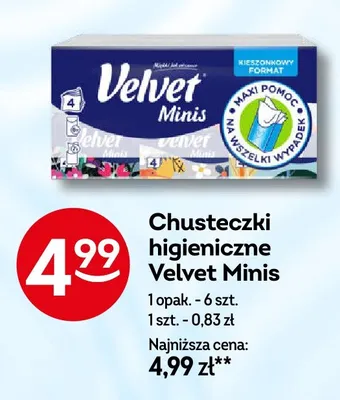 Chusteczki higieniczne Velvet Minis 6-pak promocja w Żabka