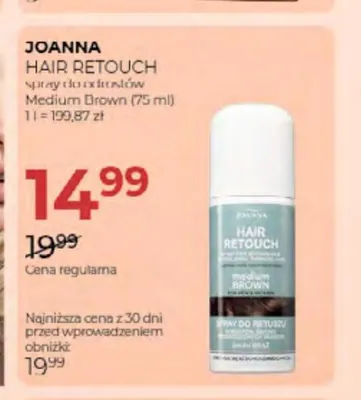 Spray do odrostów Joanna Hair Retouch Medium Brown promocja w Drogerie Jawa