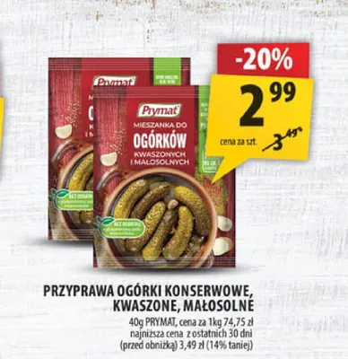 Przyprawa do ogórków kwaszonych i małosolnych Prymat promocja w Arhelan