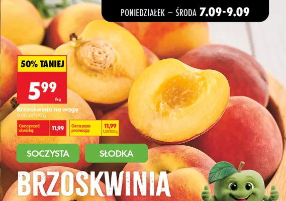 Brzoskwinia na wagę promocja w Biedronka
