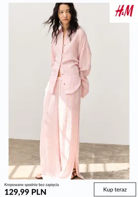 Spodnie krepowane bez zapięcia H&M promocja w H&M