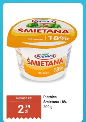 Śmietana 18% do zupy promocja w Biedronka
