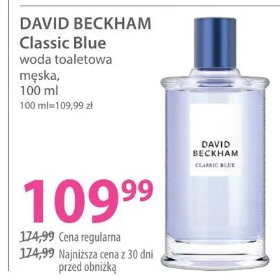 Woda toaletowa męska David Beckham Classic Blue promocja w Hebe