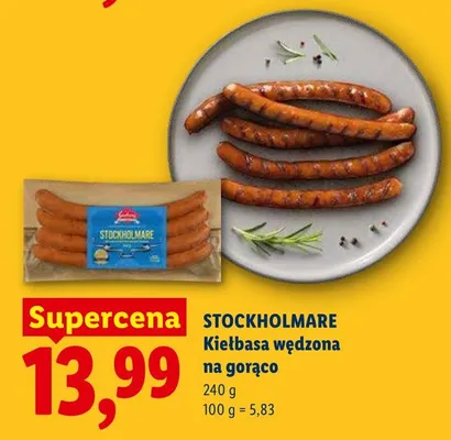 Kiełbasa wędzona na gorąco Stockholmare promocja w Lidl